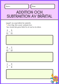 Addition och subtraktion av bråktal - Årskurs 4 - 5