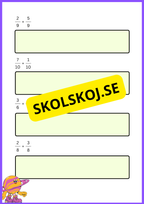 Addition och subtraktion av bråktal - Årskurs 4 - 5