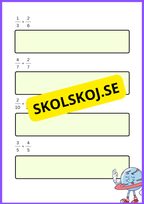 Addition och subtraktion av bråktal - Årskurs 4 - 5