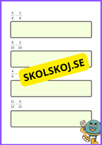 Addition och subtraktion av bråktal - Årskurs 4 - 5