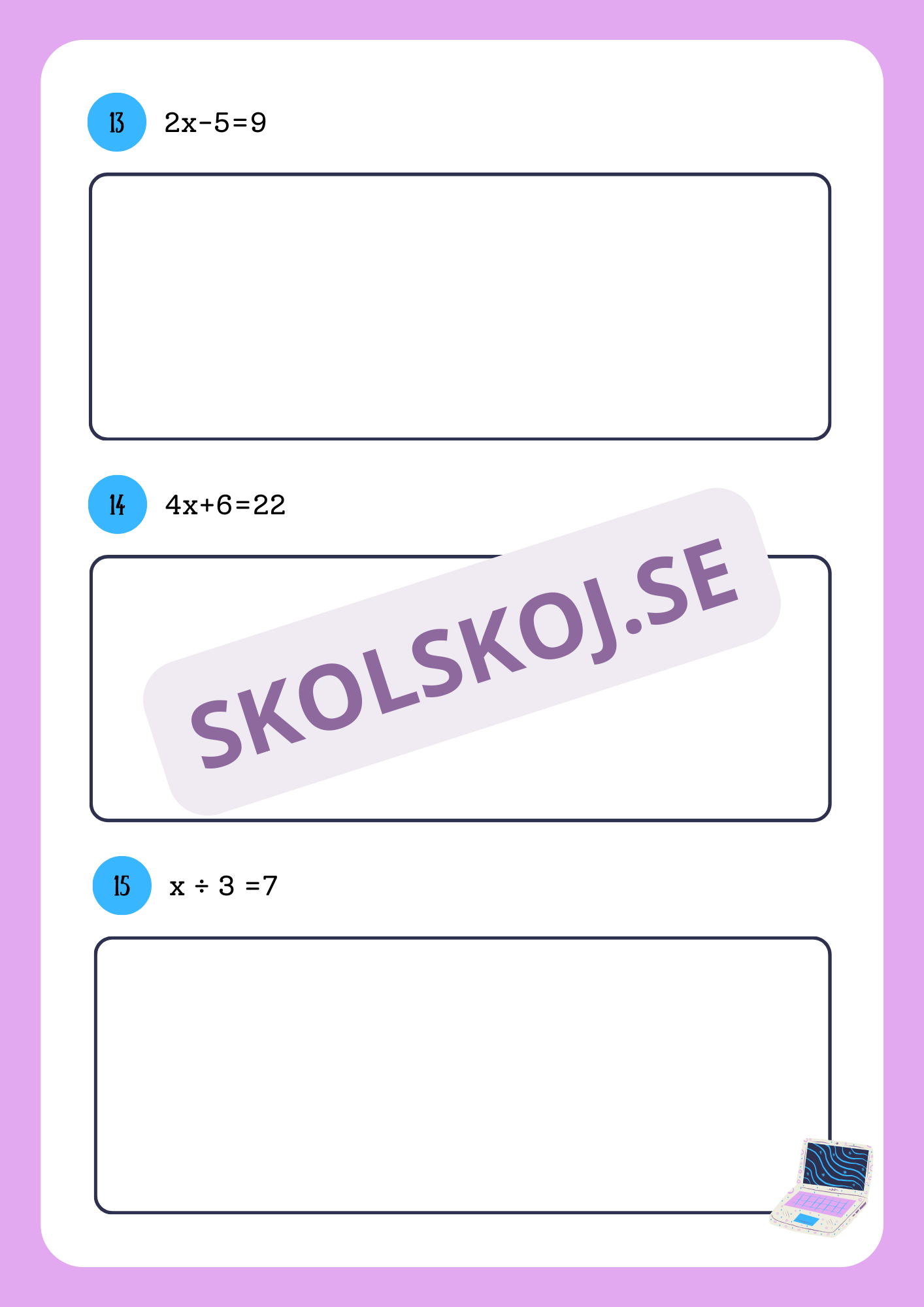 Häfte - Linjära ekvationer