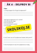 Träna inför nationella provet – Åk 6 Läsförståelse (Delprov B1 & B2)