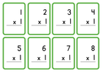 Multiplikation 1 - 10 - Flashkort