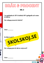 Bråk och procent - Prov - Årskurs 5