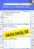 Addera och subtrahera bråk - Årskurs 4 - 6