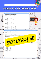 Addera och subtrahera bråk - Årskurs 4 - 6