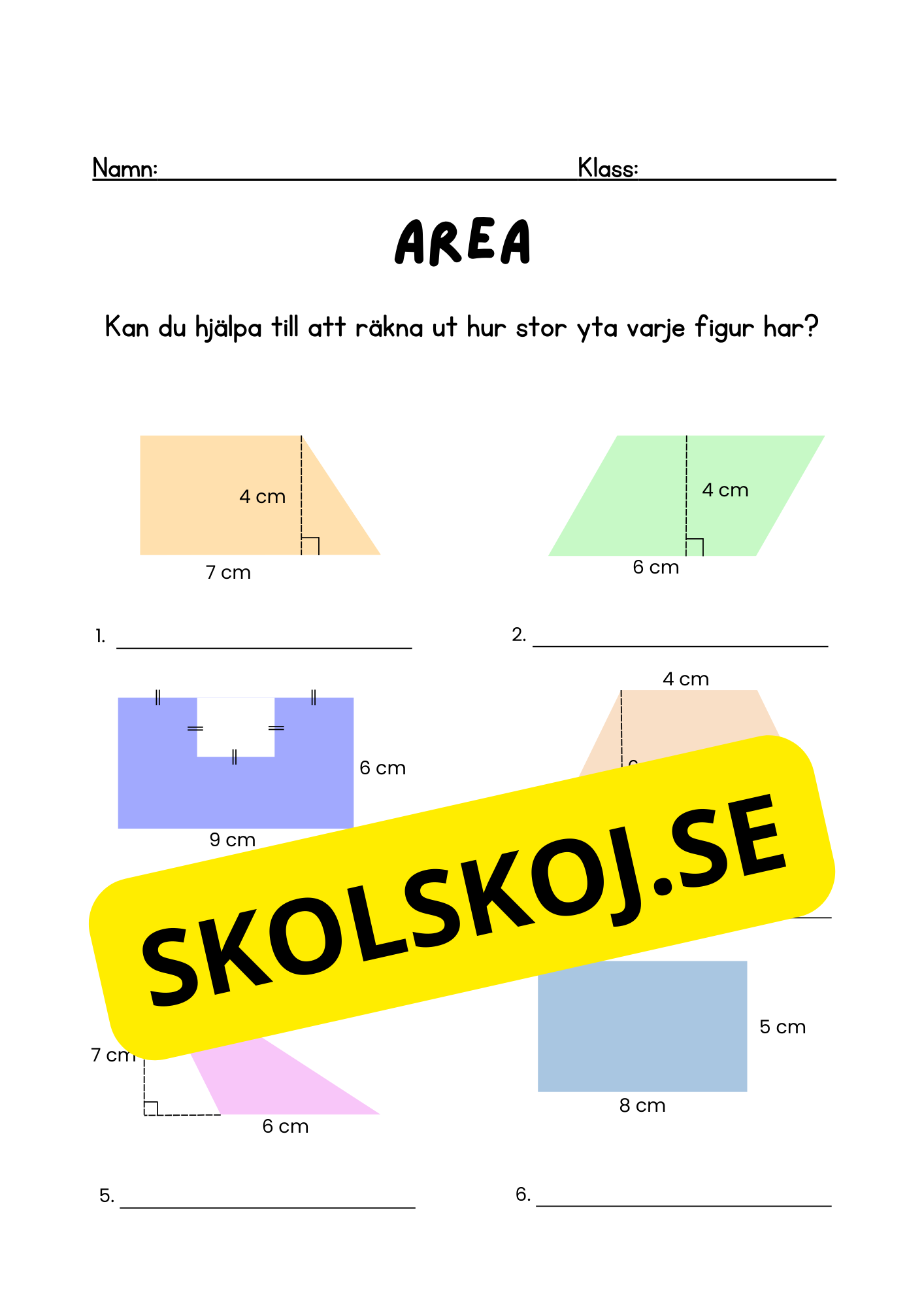 Area - Geometri - Årskurs 5 - 6