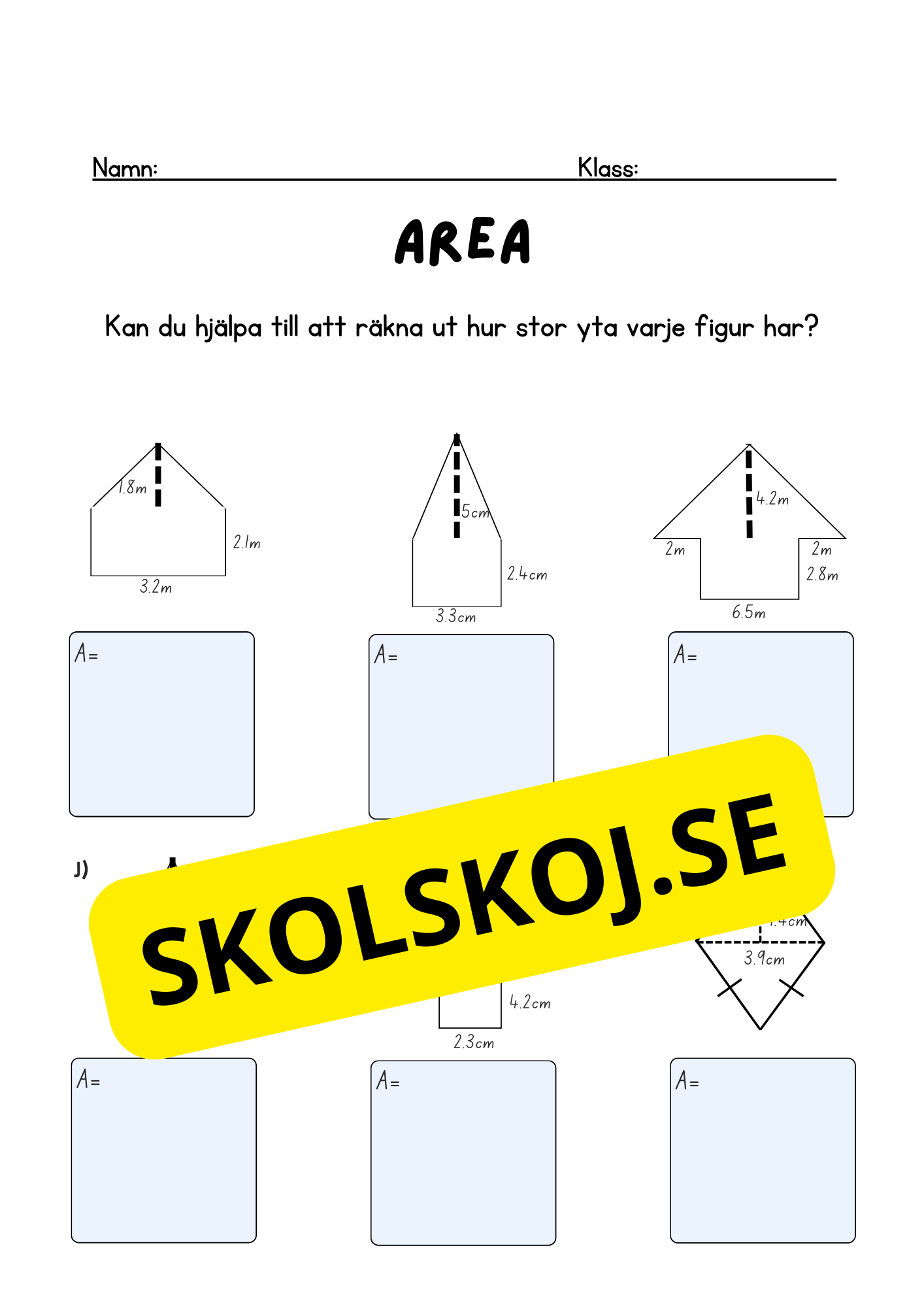 Area - Geometri - Årskurs 5 - 6