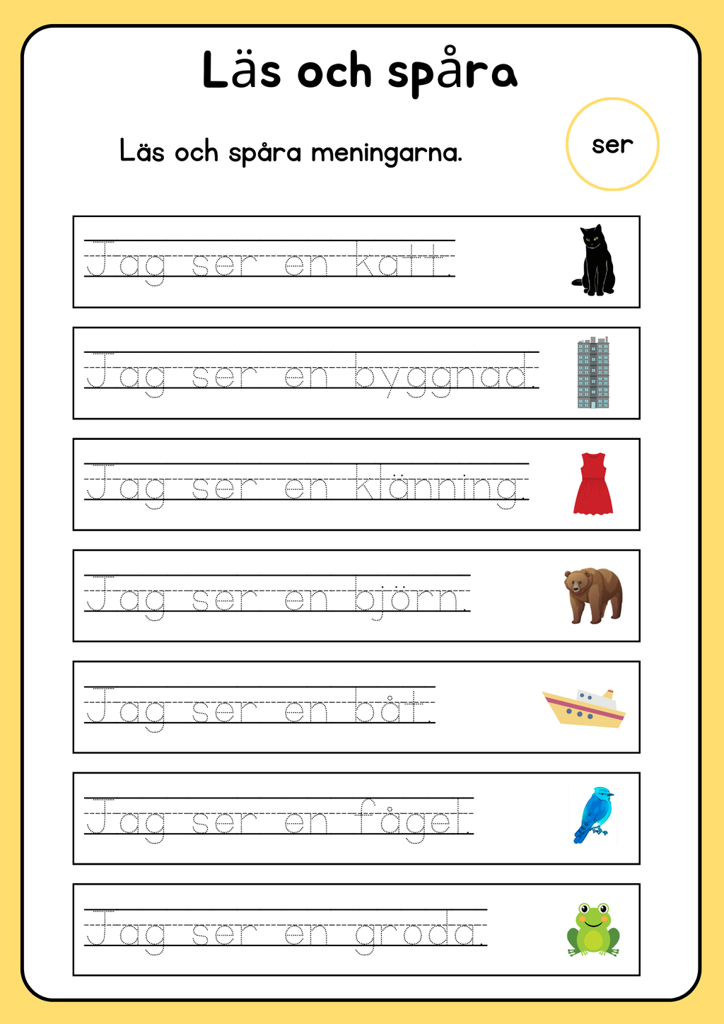 Läs och spåra meningarna