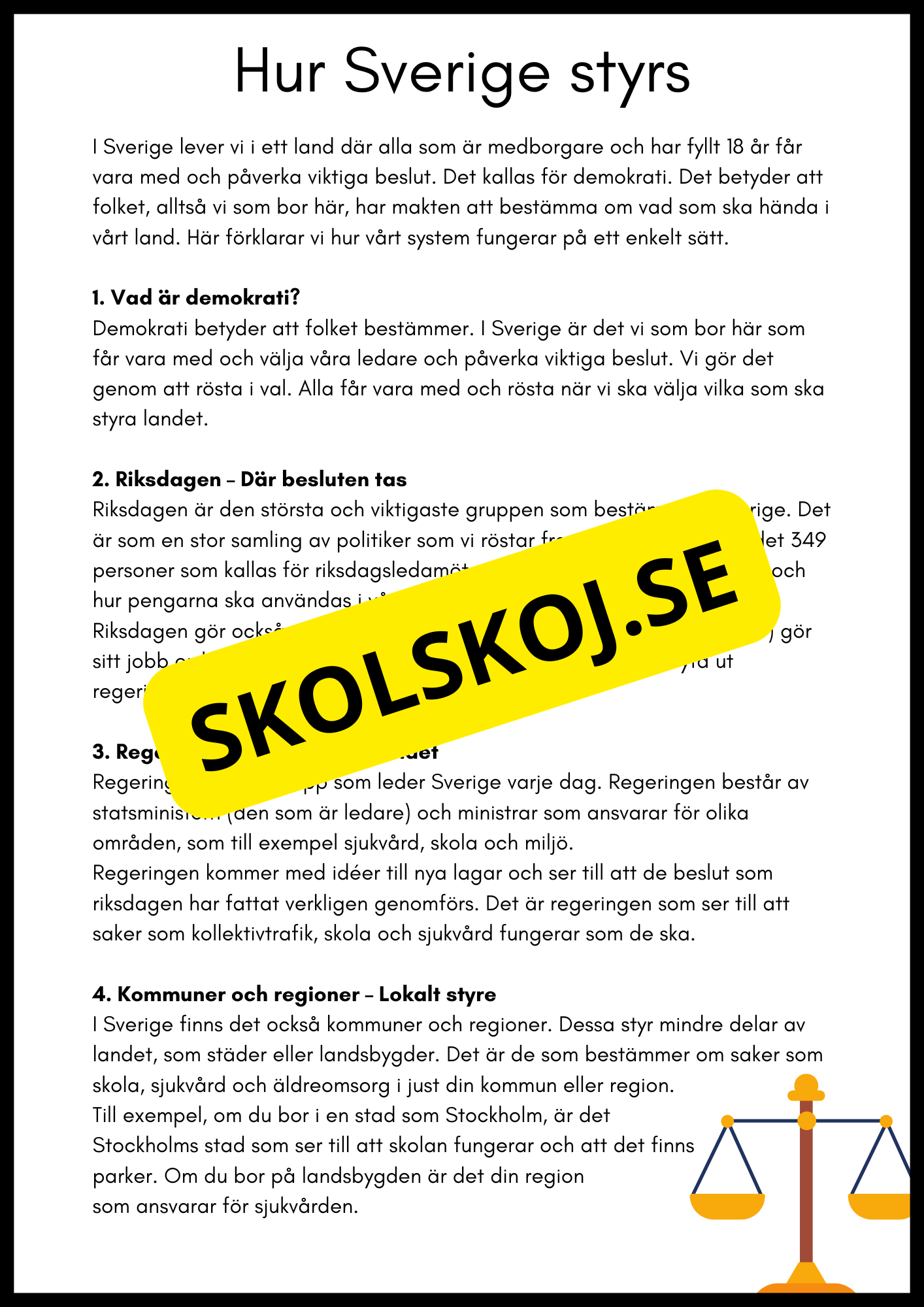 Så styrs Sverige - Åk 4 - 6
