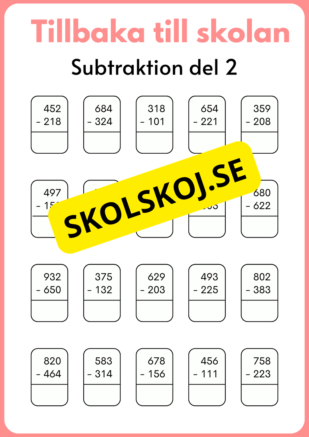 Tillbaka till skolan åk 3 - 4 - (Jullov)