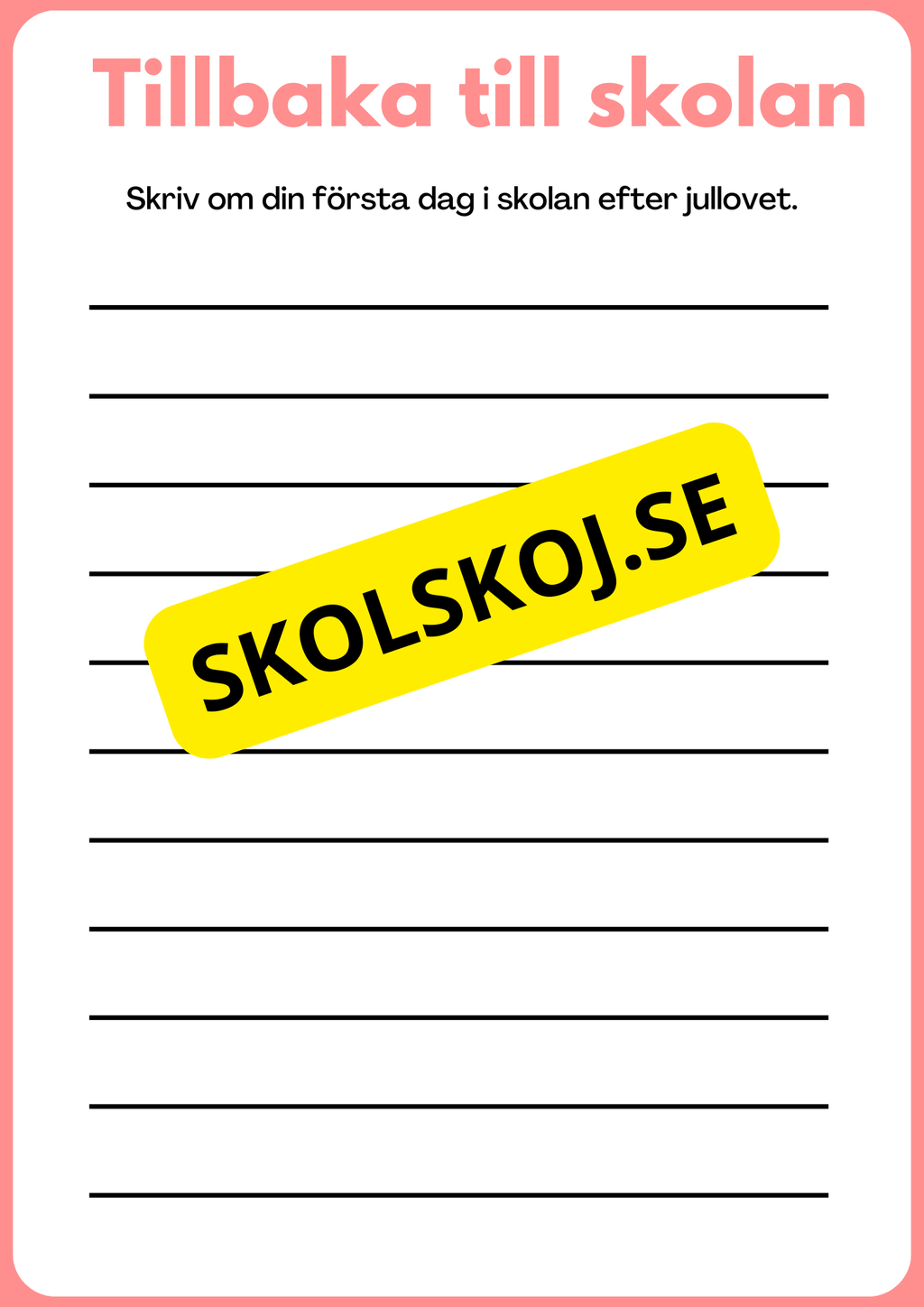 Tillbaka till skolan åk 3 - 4 - (Jullov)