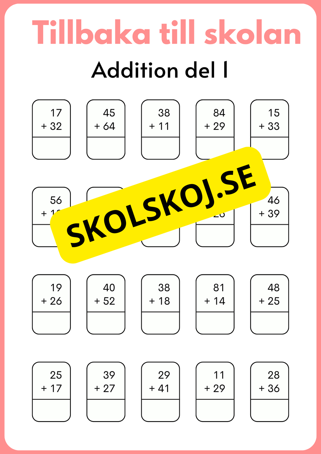 Tillbaka till skolan åk 3 - 4 - (Jullov)