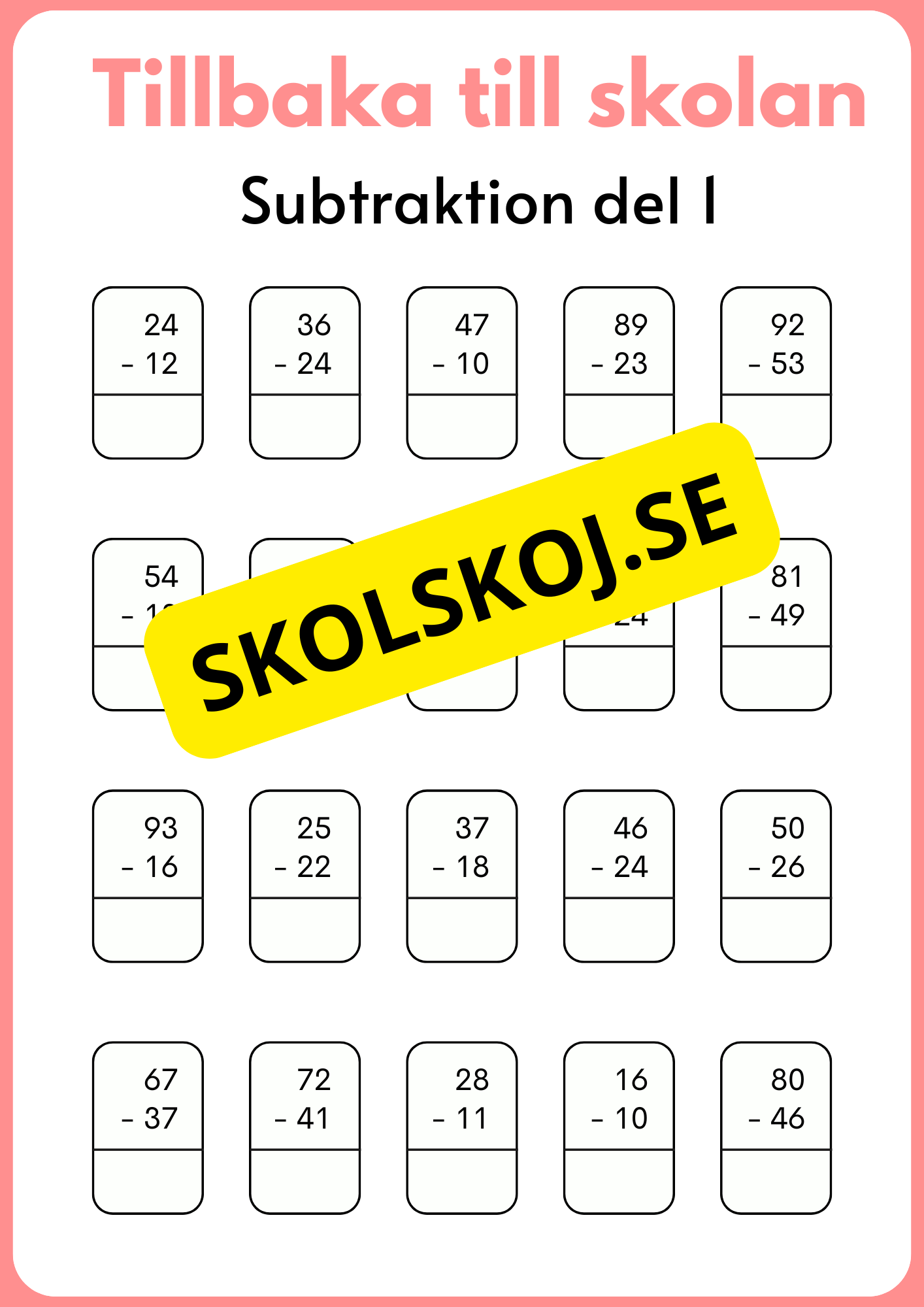 Tillbaka till skolan åk 3 - 4 - (Jullov)