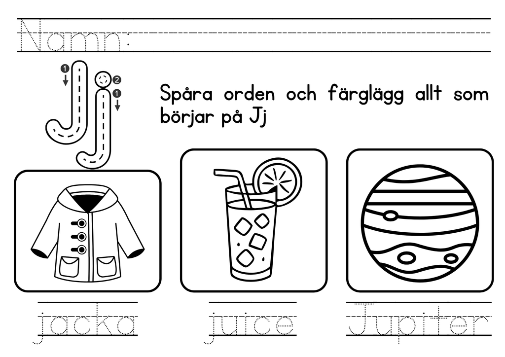 Jag spårar bokstäver - Jag lär mig alfabetet