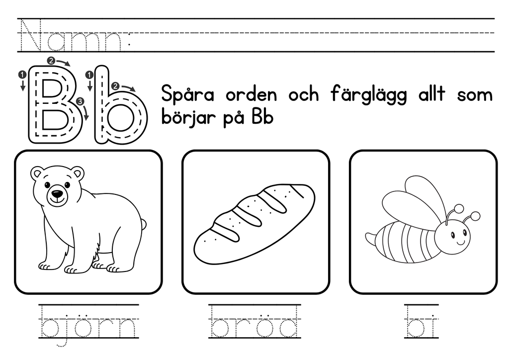 Jag spårar bokstäver - Jag lär mig alfabetet