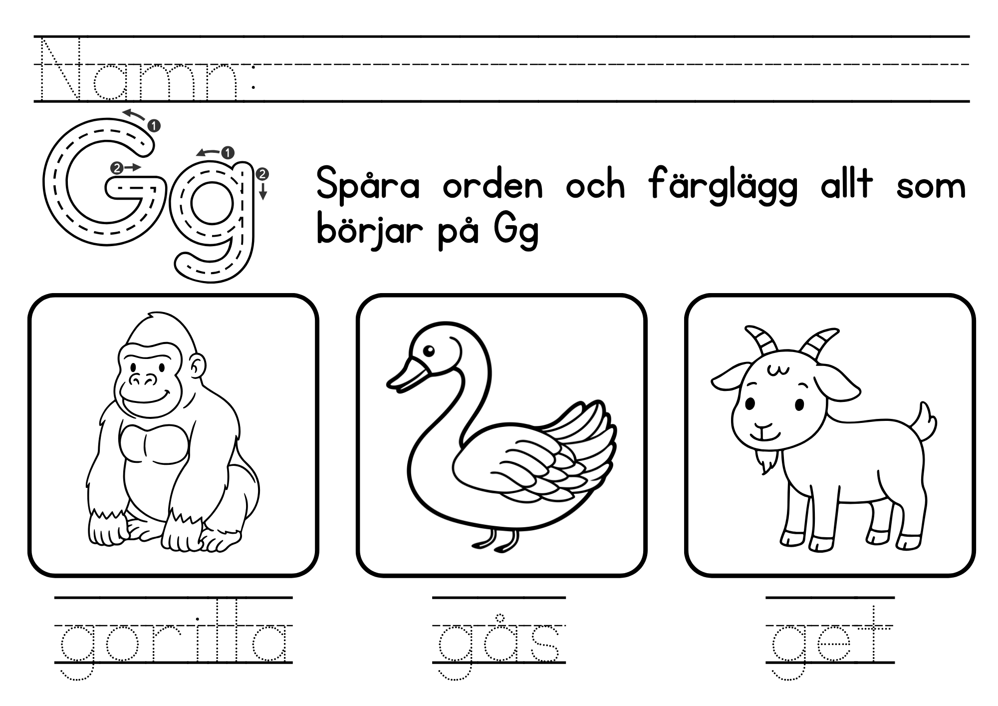 Jag spårar bokstäver - Jag lär mig alfabetet
