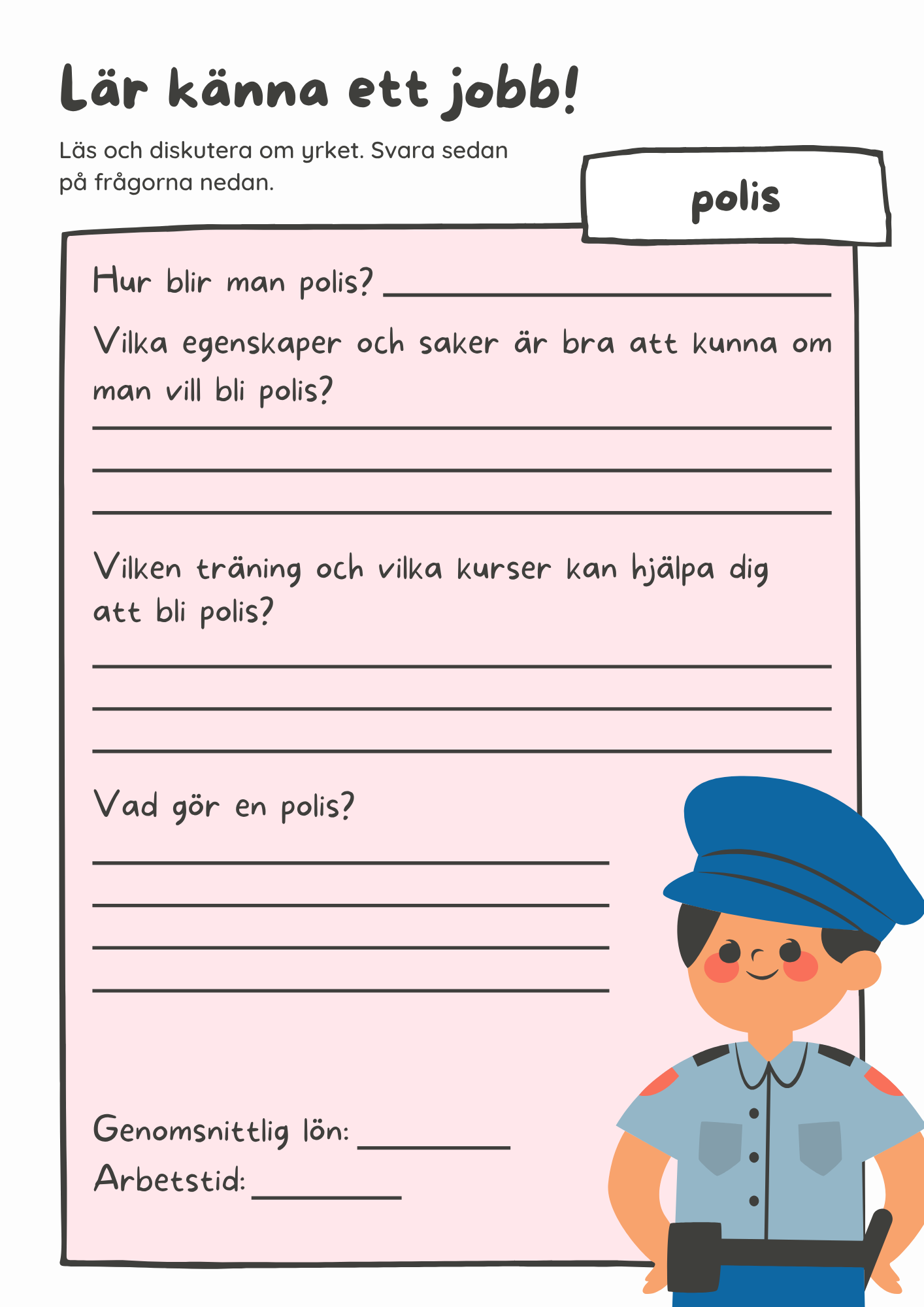 Lär känna ett jobb - Häfte