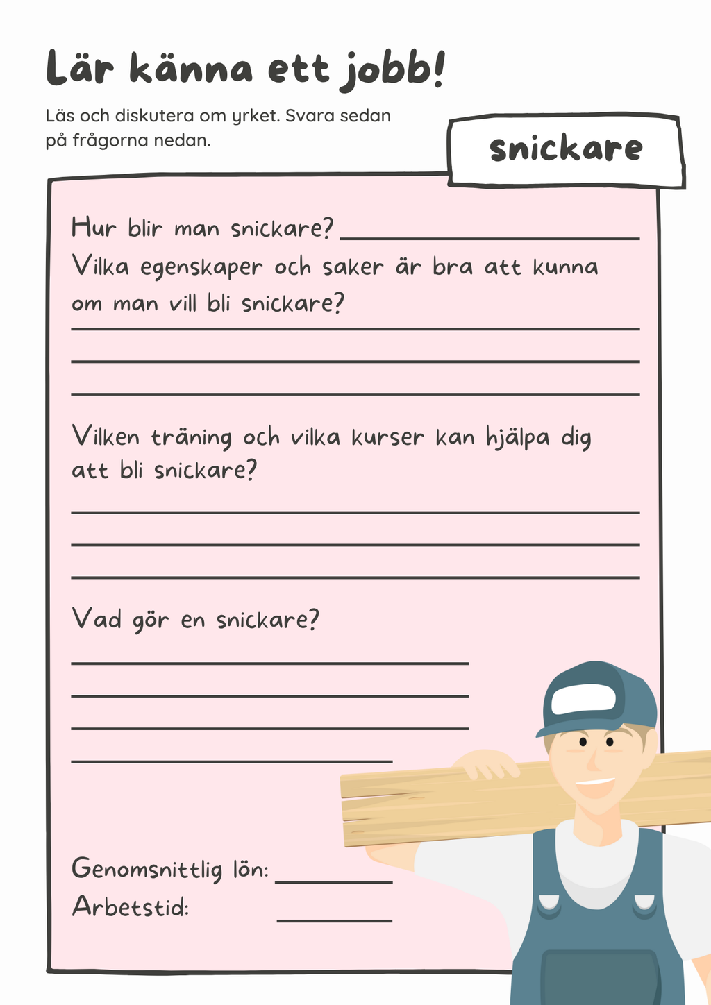 Lär känna ett jobb - Häfte
