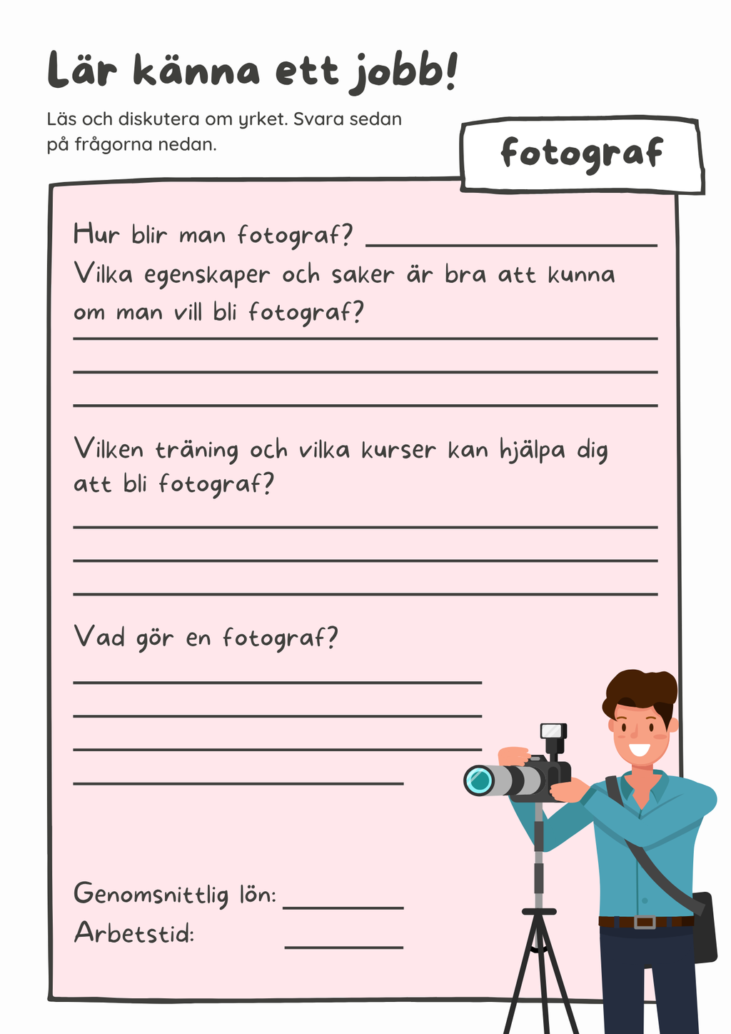 Lär känna ett jobb - Häfte