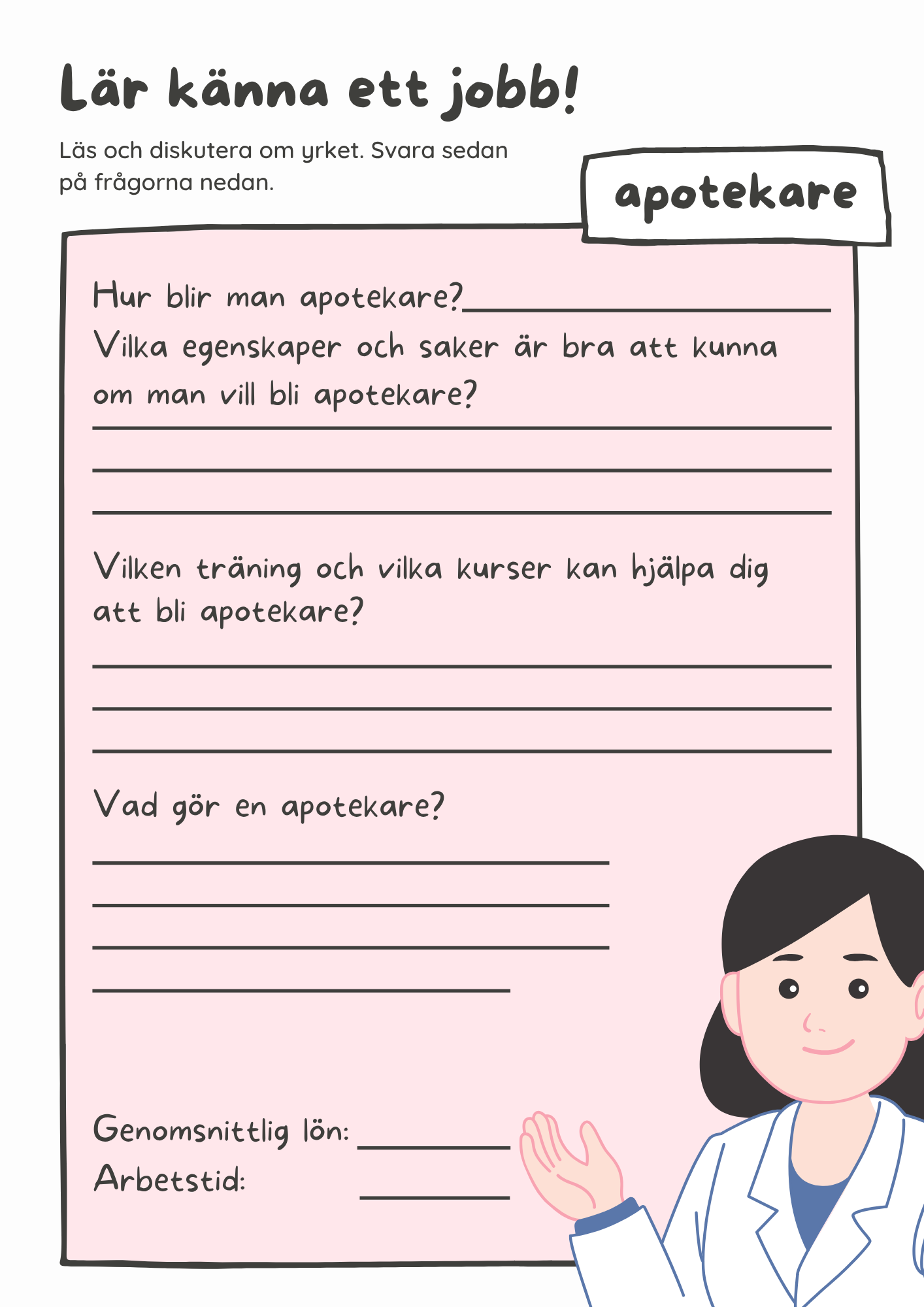 Lär känna ett jobb - Häfte