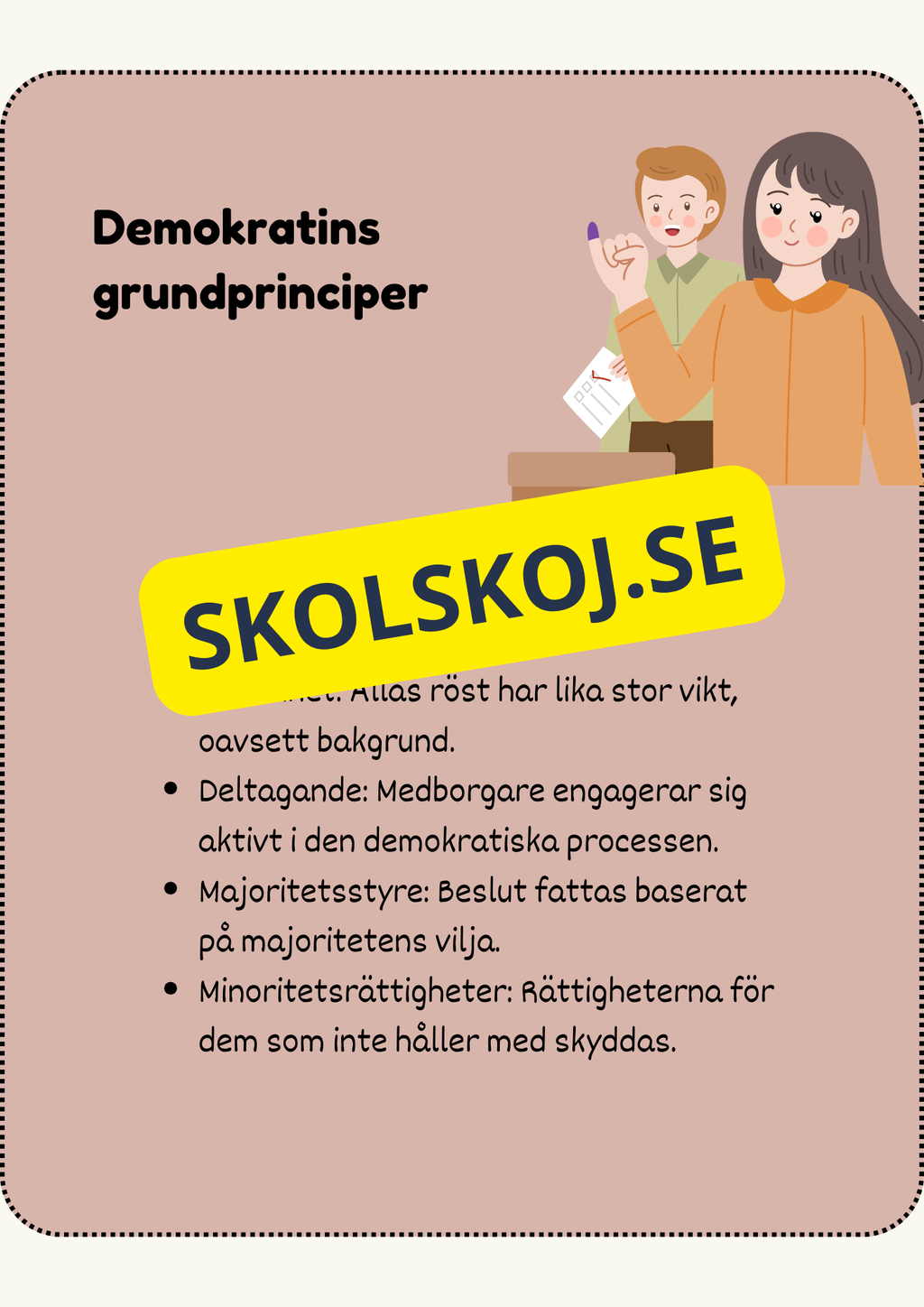 Vad är demokrati? - Läsförståelse + frågor