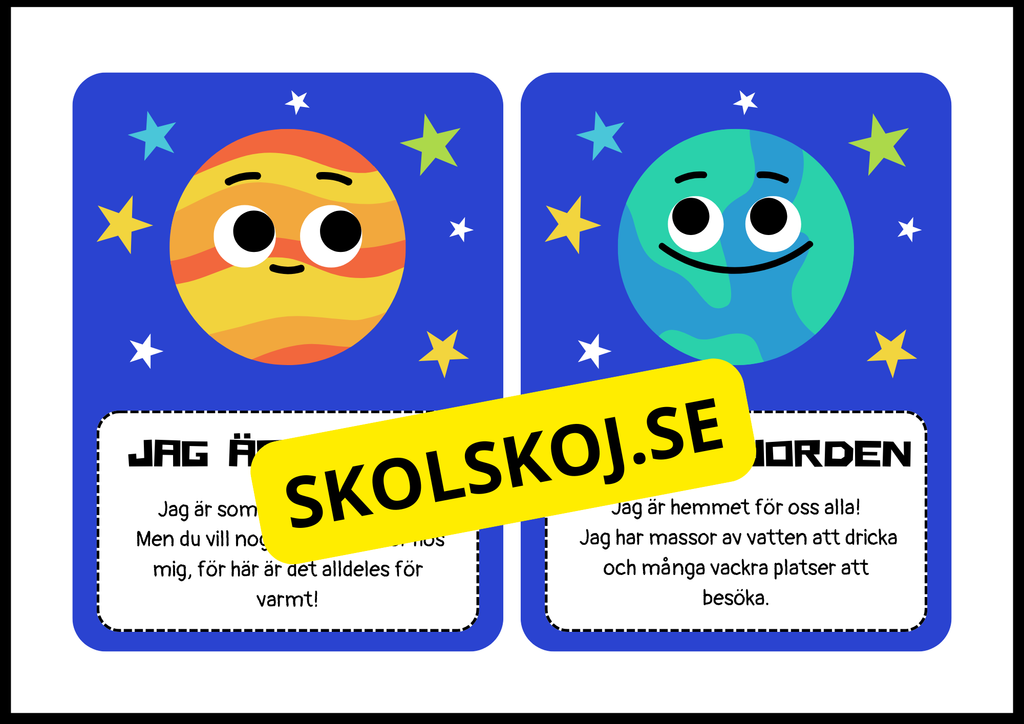 Solsystemets flashkort