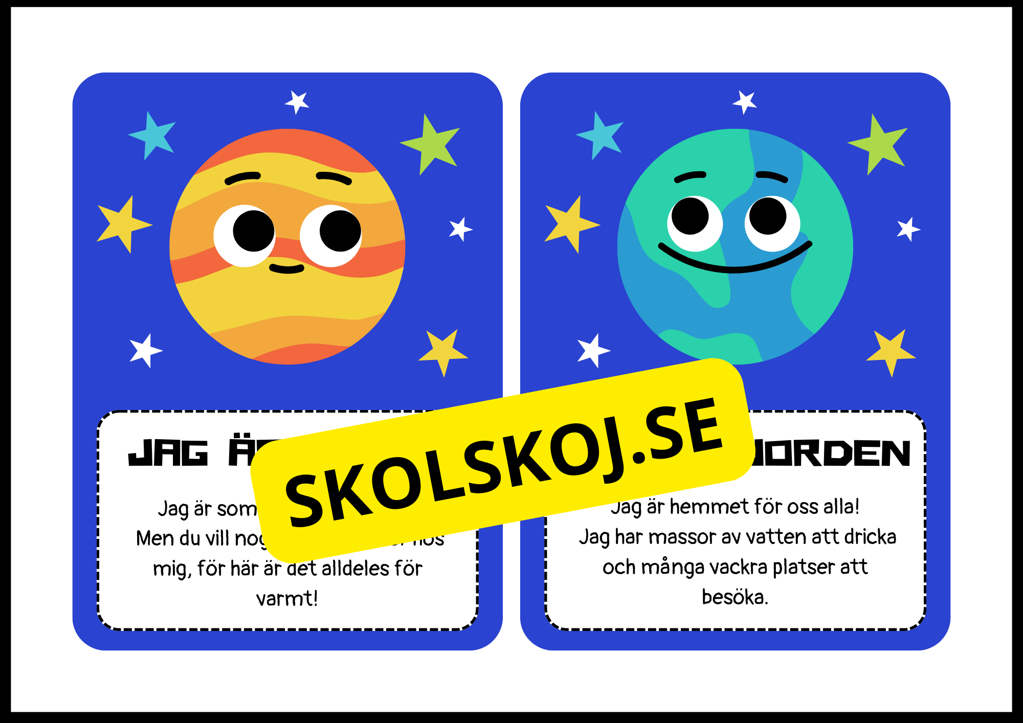 Solsystemets flashkort