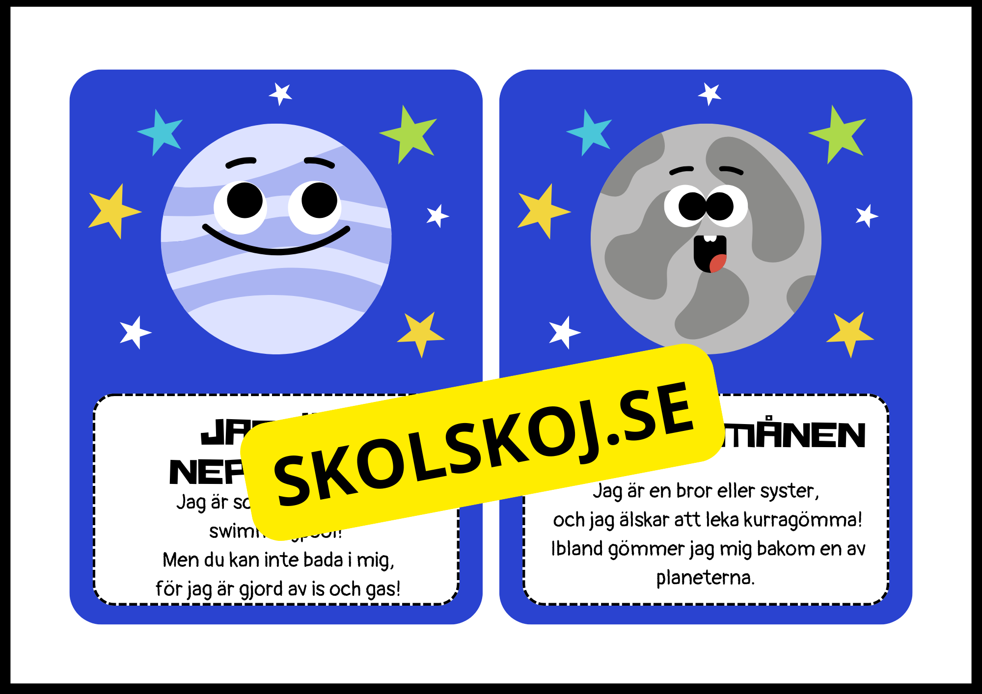 Solsystemets flashkort