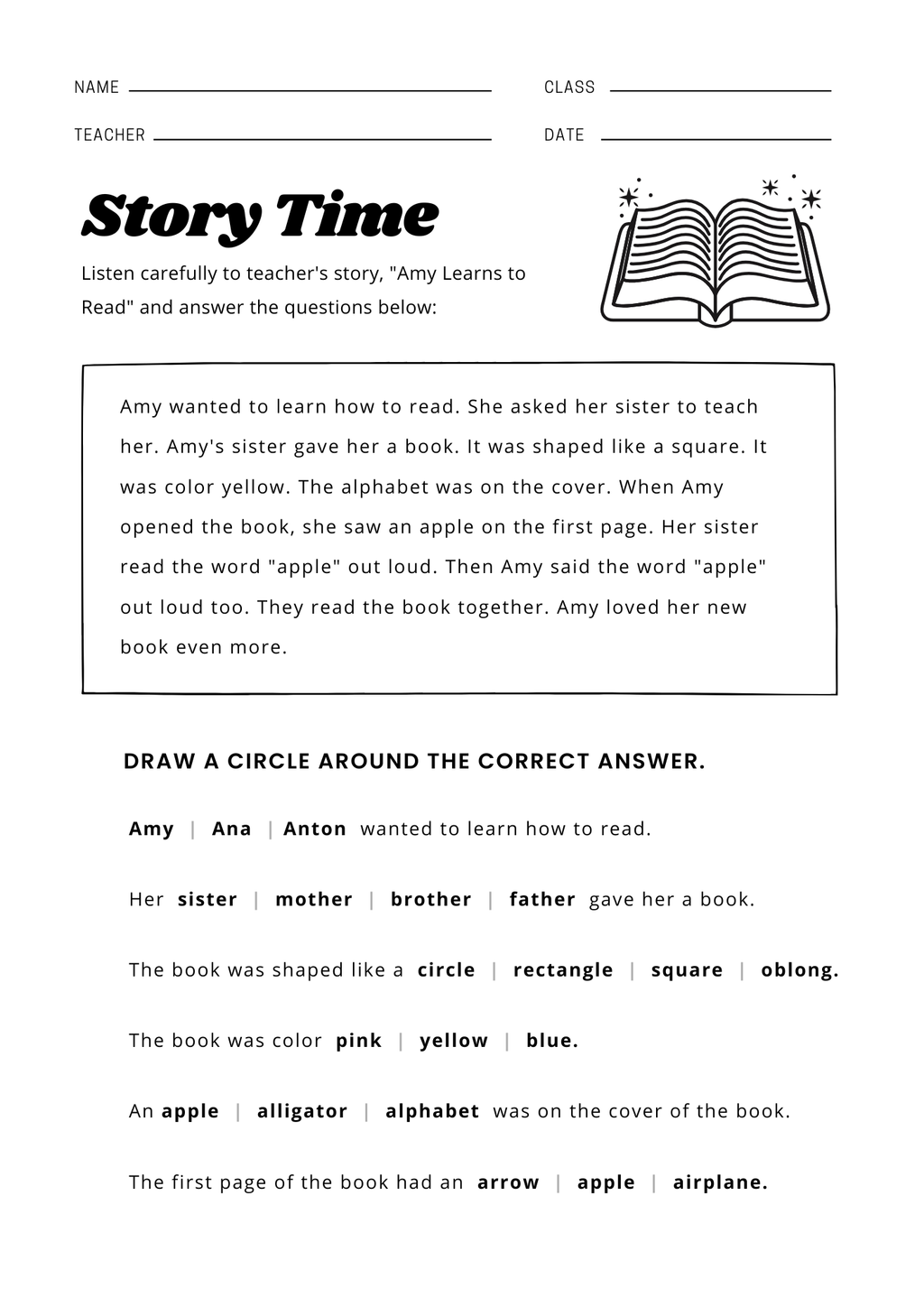 Story time - English