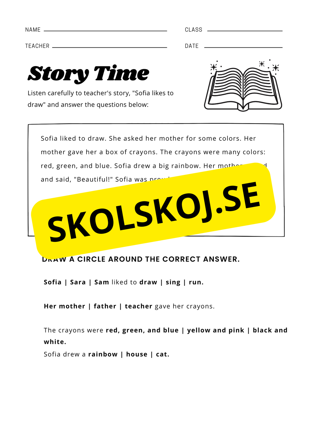 Story time - English