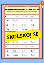 Stort paket - Träna multiplikation 0 - 10 - 45 sidor