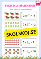 Stort paket - Träna multiplikation 0 - 10 - 45 sidor