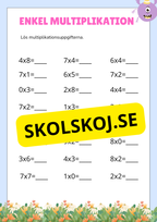 Stort paket - Träna multiplikation 0 - 10 - 45 sidor