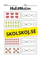 Stort paket - Träna multiplikation 0 - 10 - 45 sidor