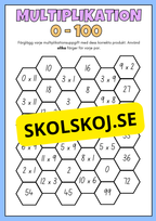 Stort paket - Träna multiplikation 0 - 10 - 45 sidor