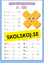 Stort paket - Träna multiplikation 0 - 10 - 45 sidor
