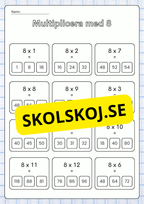 Stort paket - Träna multiplikation 0 - 10 - 45 sidor