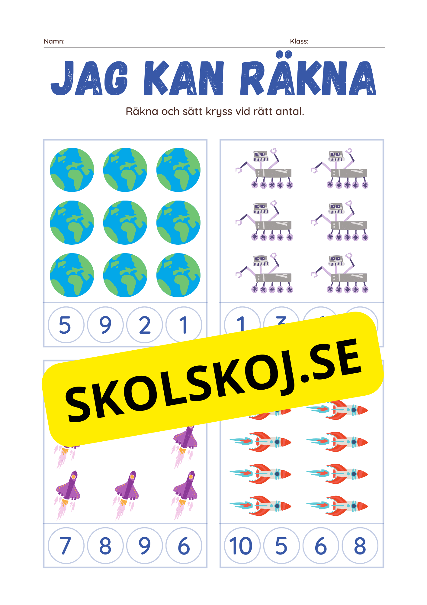 Jag kan räkna – Tema rymden