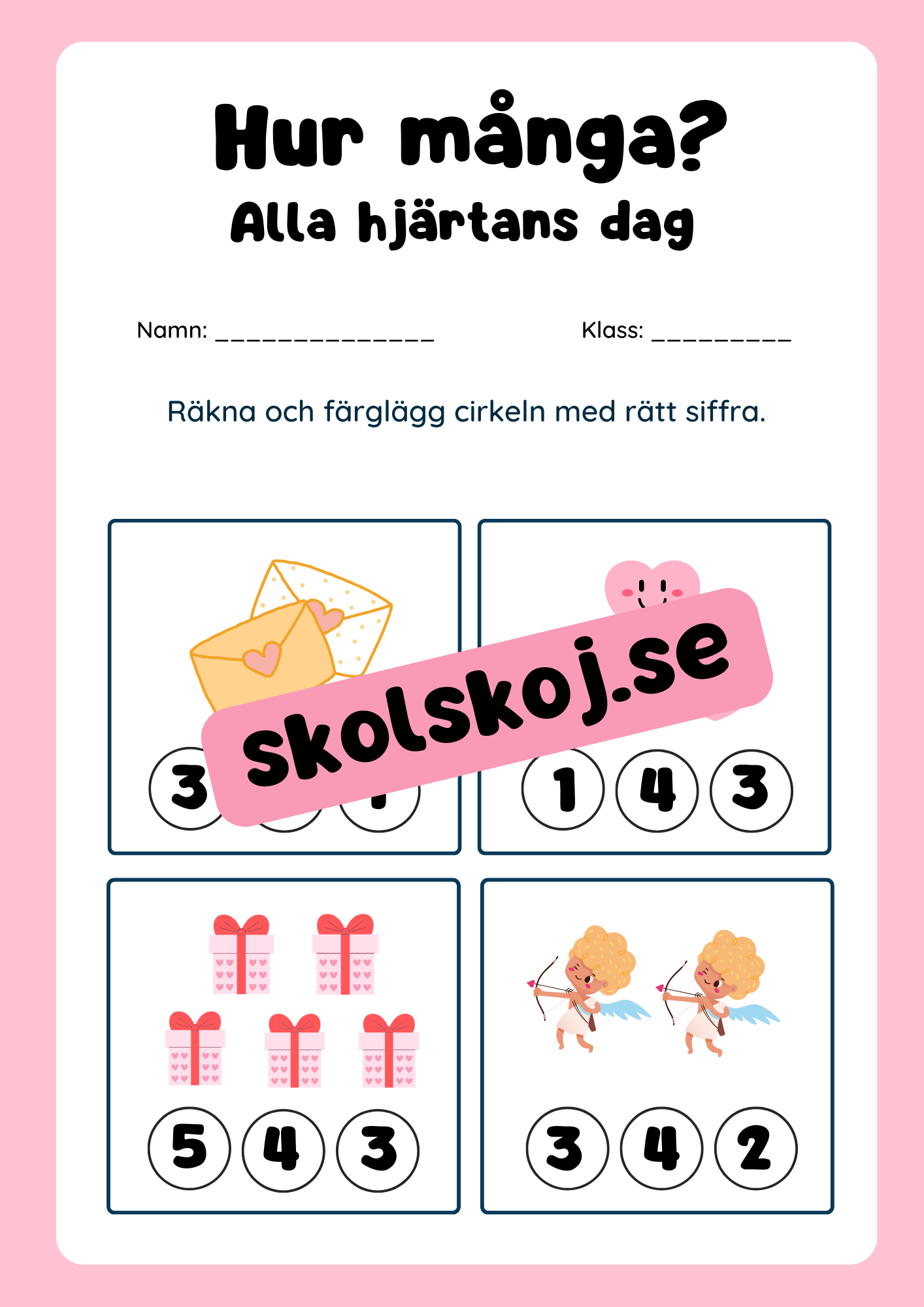 Alla hjärtans dag - Blandade uppgifter