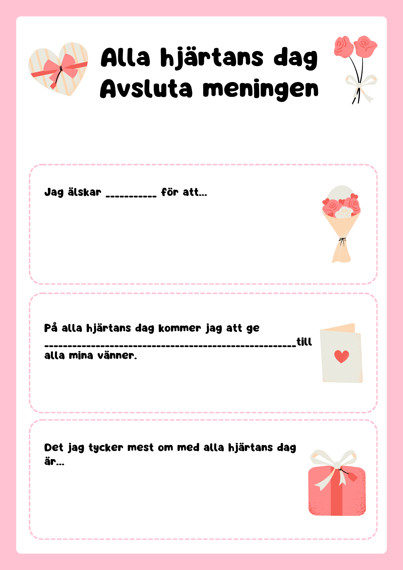 Alla hjärtans dag - Blandade uppgifter