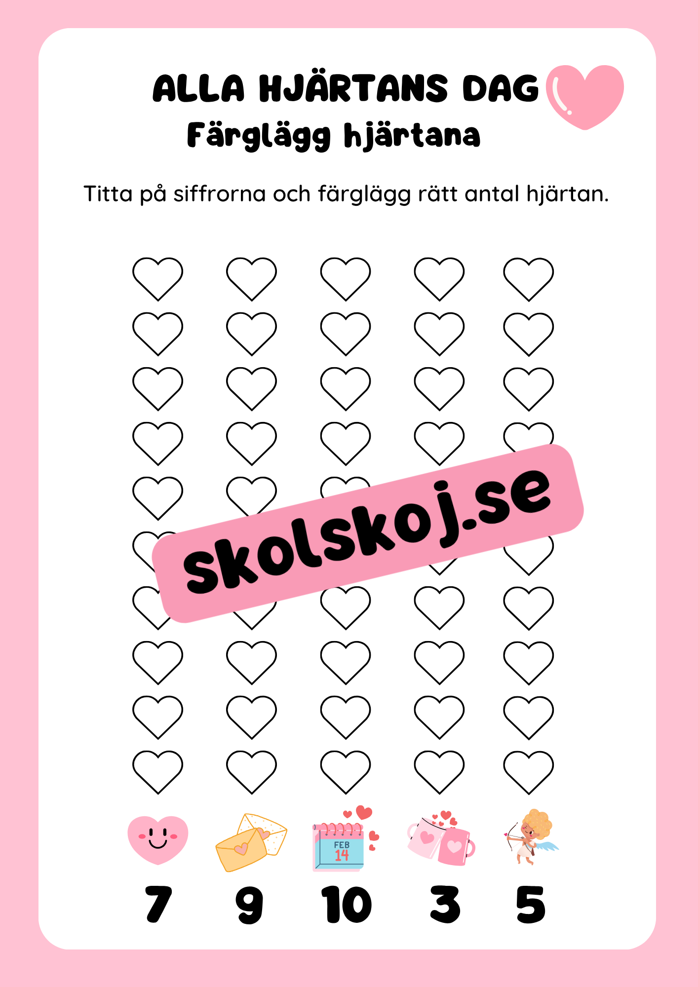 Alla hjärtans dag - Blandade uppgifter