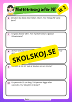 Matteträning inför NP - Blandade uppgifter - Årskurs 3