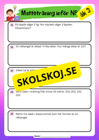 Matteträning inför NP - Blandade uppgifter - Årskurs 3