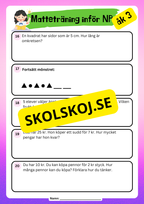 Matteträning inför NP - Blandade uppgifter - Årskurs 3