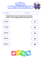 Träna multiplikation - Häfte