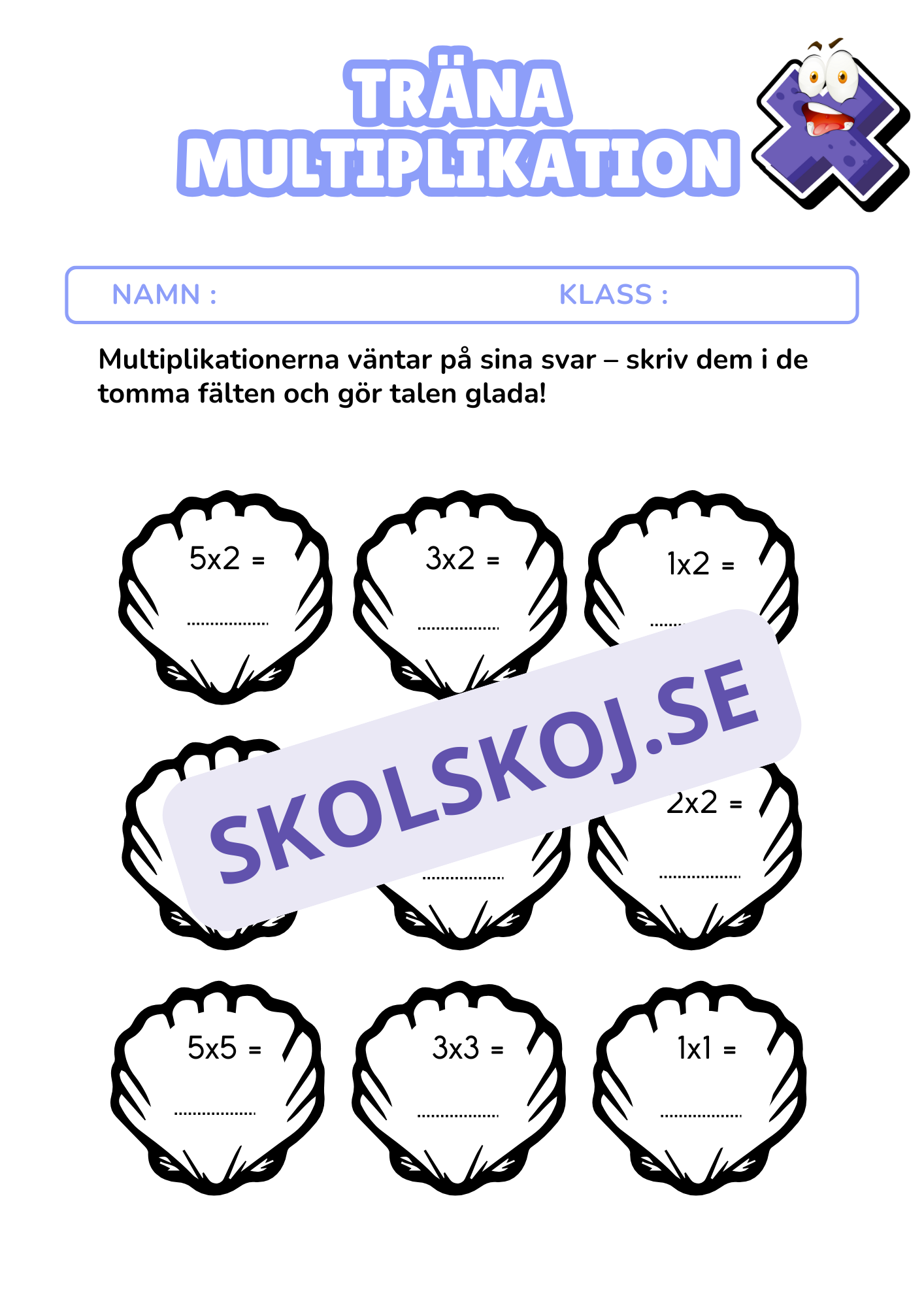 Träna multiplikation - Häfte