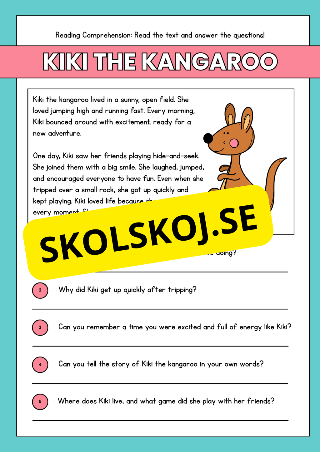 Reading Comprehension - Engelska - 13 texter