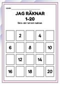 Jag räknar 1 - 20 - Häfte
