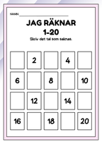 Jag räknar 1 - 20 - Häfte